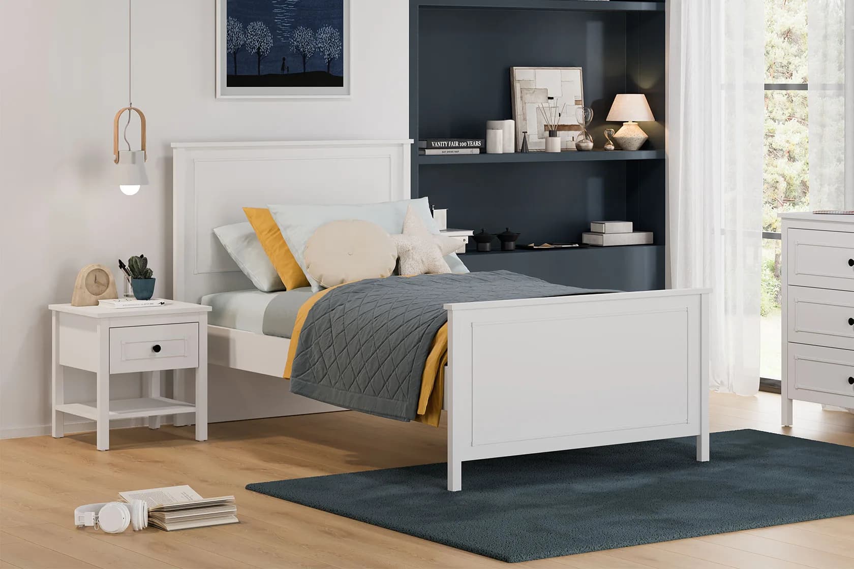 Sento 100x200 Bed Frame & Hb U Moon 3